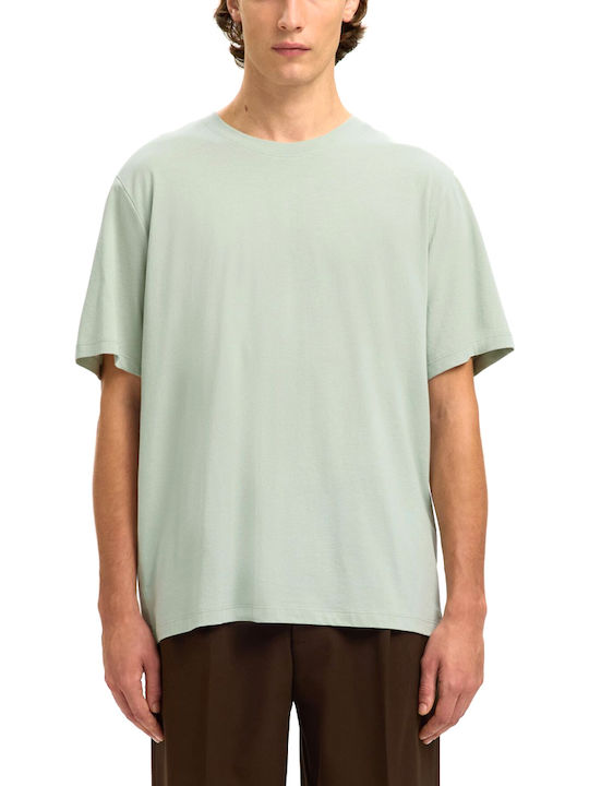 Selected Neck T-shirt Γαλάζιο