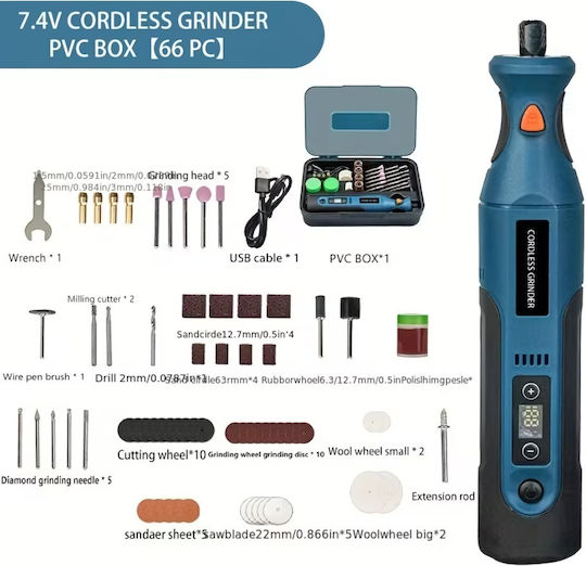 Electric Rotary Multi Tool 7.4V with Speed Control
