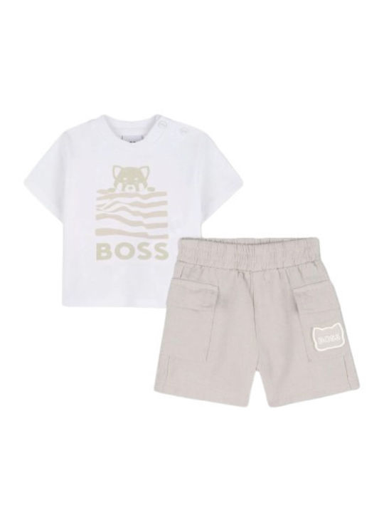 Kids Set with Shorts Summer 2 Pieces White Beige