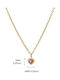 Necklace with design Heart from Gold Plated Steel with Zircon