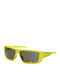 Men's Sunglasses with Yellow Horn-Rimmed Frame and Grey Lenses