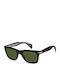 David Beckham Unisex Sunglasses with Black Horn-Rimmed Frame and Black Lens