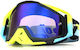 Motorcycle Atv Enduro Cross Goggles Fixato Blue Lens Yellow Black Frame