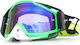 Ochelari De Motocicletă Atv Enduro Cross Fixato Lentilă Albastră Cadru Negru Verde