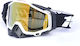 Motorcycle Atv Enduro Cross Goggles Fixato Gold Lens Black White Frame