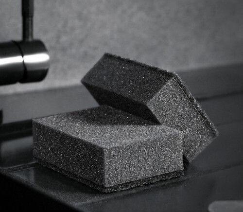 Set 12 Kitchen Sponges Black Sweden Home Abrasive Layer Universal Use Resistant Durable Black Luxury Edition