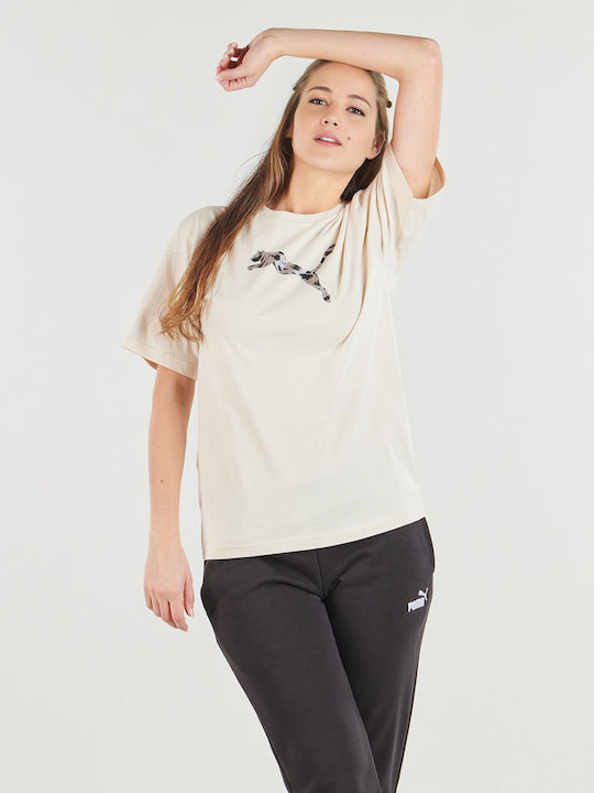 PUMA Ess Graphic T-Shirt Beige PUMA Ess Graphic T-Shirt Beige