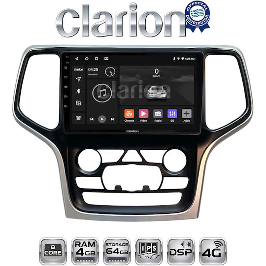 Clarion Car Audio System for Jeep Grand Cherokee 2014 > 2019 (Bluetooth/USB/WiFi/GPS/Apple-Carplay/Android-Auto)