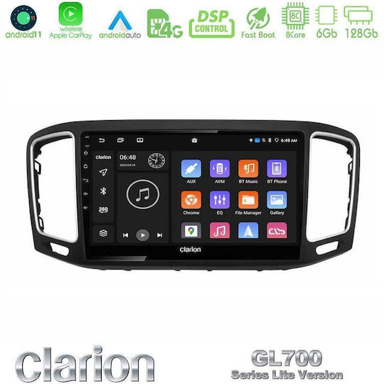 Clarion Ηχοσύστημα Αυτοκινήτου για Volkswagen Sharan 2015-2023 (Bluetooth/USB/WiFi/GPS/Apple-Carplay/Android-Auto) με Οθόνη Αφής 9"