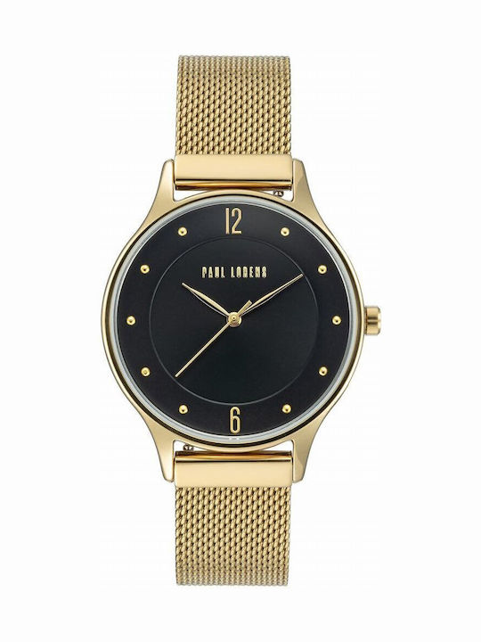 Paul Lorens Damen Uhr mit Gold Metallarmband