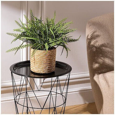 Künstliche Pflanzen Topfpflanze Korb aus Rattan 30x45cm