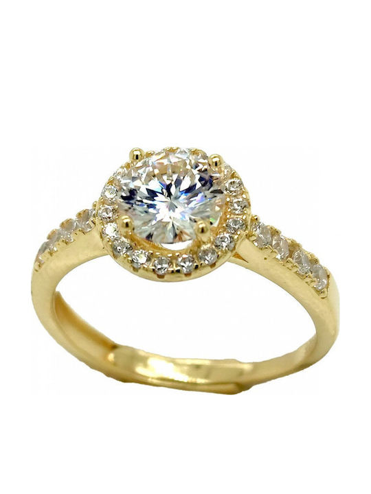 Mertzios.gr Single Stone Ring in Silver with Moissanite