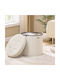 Stool For Living Room With Storage Space Wooden Ecru 47x47x45cm