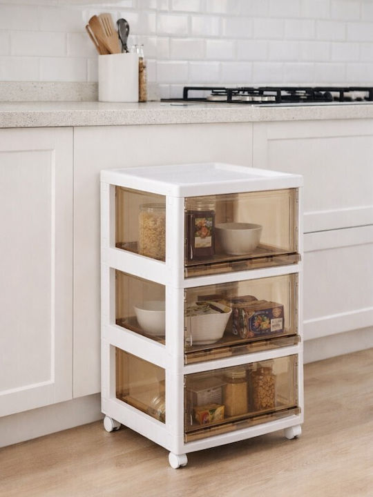 Vesta Plastic Drawer Unit 3 Tiers White 46x42x80cm