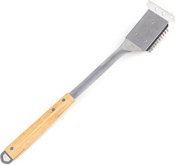 Βούρτσα Inox Ξύστρα 44cm Καθαρισμού Bbq Ξύλινη Λαβή