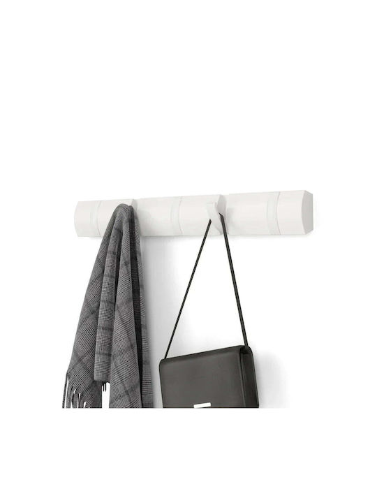Umbra Wall Hanger Flip Wooden 5 Hooks White 51x...