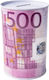 Sparbüchse Metallisch Design Papiergeld 500 Eur...