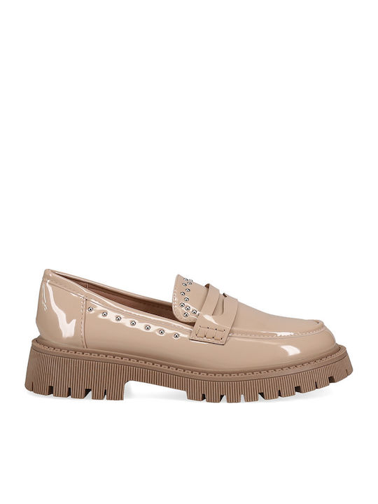 Day-Vine Lackleder Damen Loafers in Beige Farbe