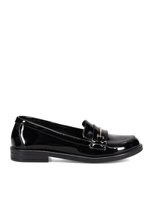 Patent Leather Women's Loafers in Black Color