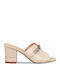 Mules mit Chunky Absatz in Beige Farbe