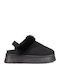 Winter Women's Slippers with Fur Black