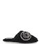 Winter Women's Slippers with Fur Black