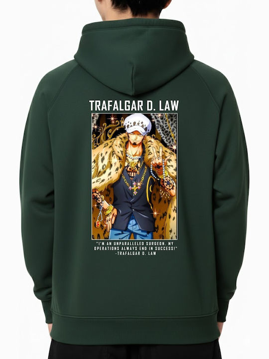Hoodie One Piece Law Pop Culture Forest Green