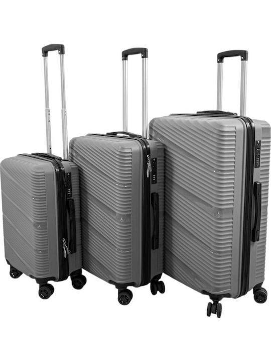 Linea Valize De Călătorie Sigure Argintii Cu 4 Roți Set 3 Buc