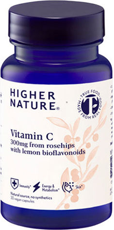 Higher Nature Vitamin C Vitamin for Immune System Boost, the Skin & Antioxidant Action 300mg 30 veg. caps