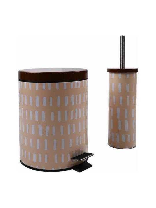 Sidirela Kunststoff Set aus Toilettenbürste und Mülleimer für das Badezimmer