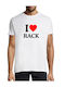 Kurzärmelige Bedruckte Bluse I Love Rack Wbr687 Weiß