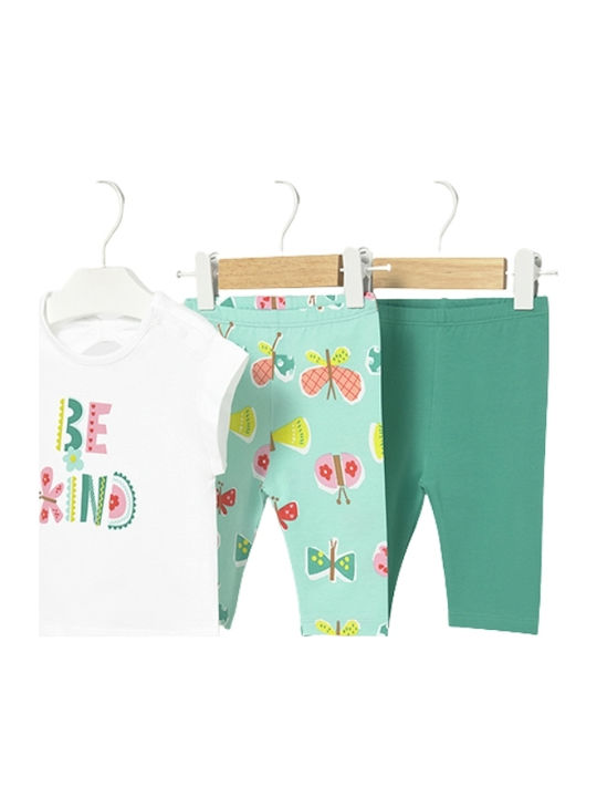 Mayoral Kids' Set with Leggings Summer 3pcs Green