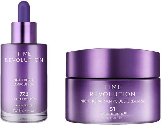 Missha Time Revolution Night Repair Skin Care Set for Αnti-ageing, Moisturizing & Brightening 2pcs