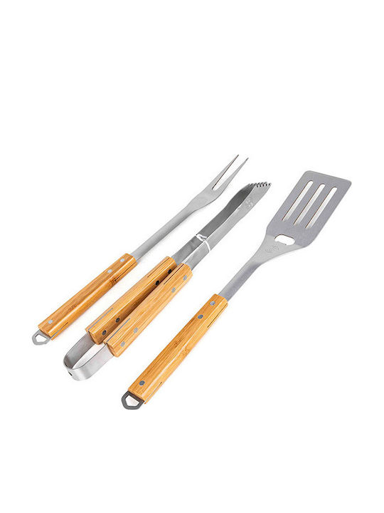 Σετ 3 Τεμαχίων Bbq Plancha Grill Ξύλινες Λαβές