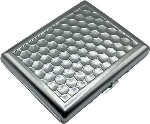 Ταμπακιερα 20 Τσιγαρων Αναγλυφη Ασημι 10x8.5cm