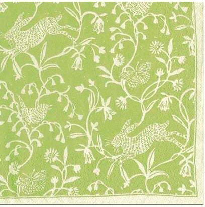 Xαρτοπετσέτες Cocktail Hedgerow Moss Green 12.5x12.5cm Caspari 20 Tεμάχια
