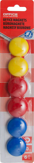 Office Products Σετ Μαγνήτες Στρογγυλοί Διαμέτρου 30χιλ. 6τμχ