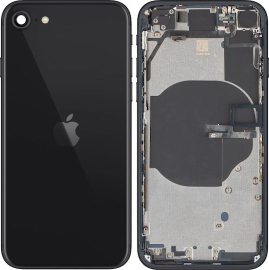 Κάλυμμα Μπαταρίας Apple Iphone Se 2022 Μεσαίο Περίβλημα Μαύρο Μεσάνυχτα Ανταλλαγή