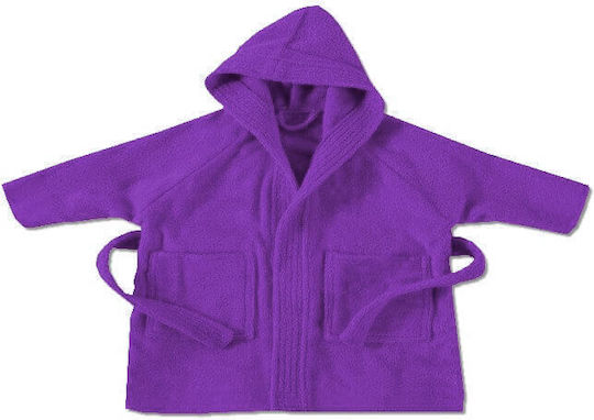 Halat de Baie pentru Copii Purple cu Glugă