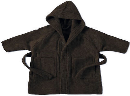 Kids Hooded Bathrobe Brown Kids Hooded Bathrobe Brown