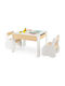 Kids Table and Chairs Set for Painting made of Wood White Costway