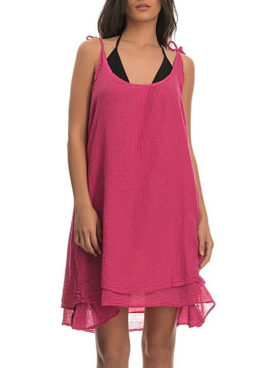 Sunday Habits Beach Dress Fuchsia