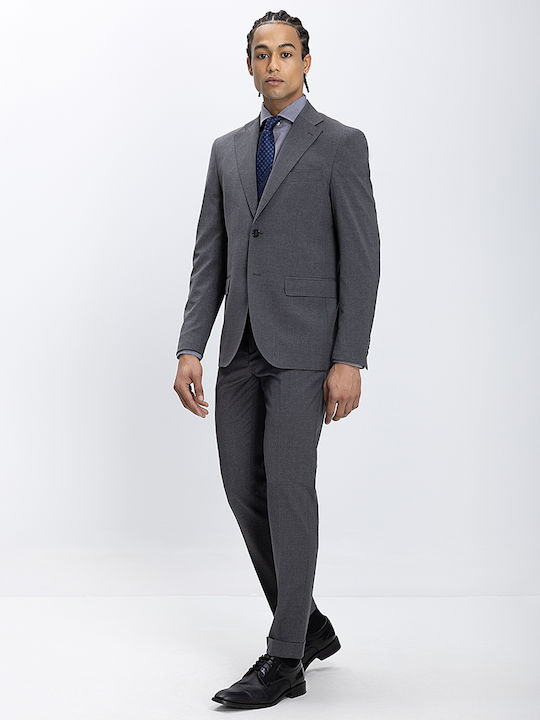 Men's Summer Suit Slim Fit Dark Grey