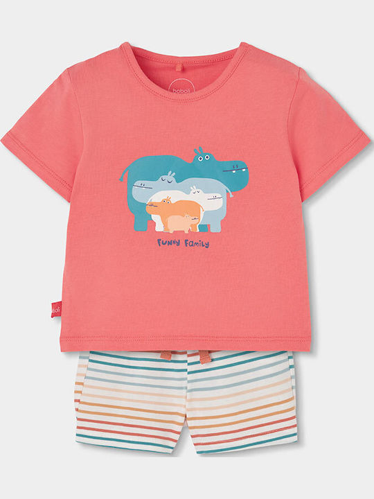 Kinder-Set mit Shorts Sommer 2Stück Coral
