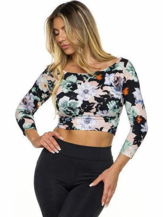 Bodymove Women's Sports Crop Top Long Sleeve Fa...