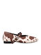 Leopard Ballerinas White