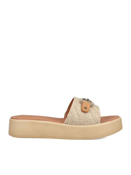 Sandale Casual Damă Flatforme Bej