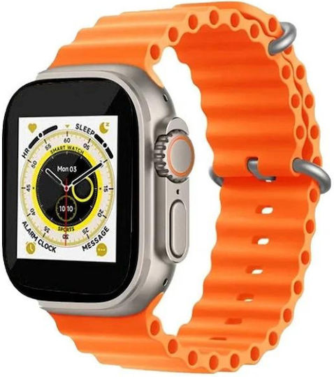 WISME-X30 49mm Smartwatch με Παλμογράφο (Πορτοκαλί)