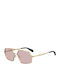 Unisex Sonnenbrillen mit Rosa Metallischem Rahmen und Rosa Gläsern
