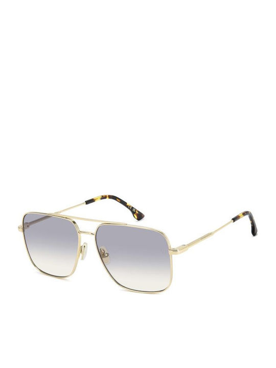 Victoria Beckham Unisex Sonnenbrillen mit Gold Metallrahmen und Goldfarbenen Gläsern